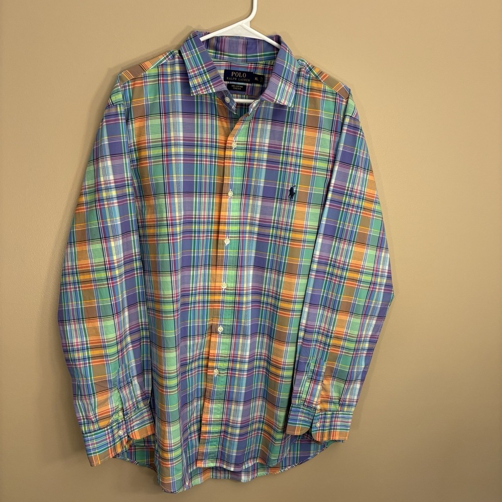 Polo Ralph‎ Lauren Men's Oxford Long-Sleeve Plaid Shirt XL